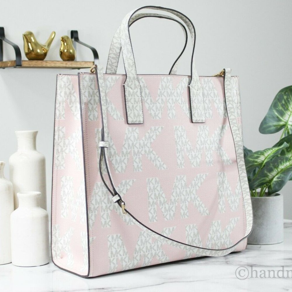 NEW Michael Kors Kenly Large Graphic Blush North South Tote Shoulder Handbag - Picture 2 of 9